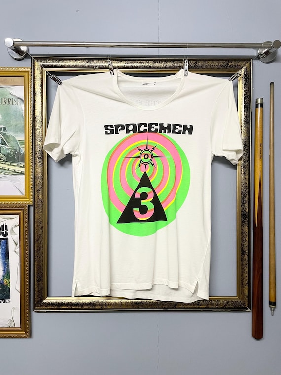 Lad Musician, Vintage Rare Spacemen 3 X Lad Musician Japan T Shirt Psychedelic Rock Band Tee Space Rock Shoegaze | Size M