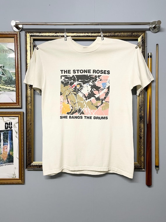 Vintage 90s Original the Stone Roses Band Tee She Bangs the Drums
