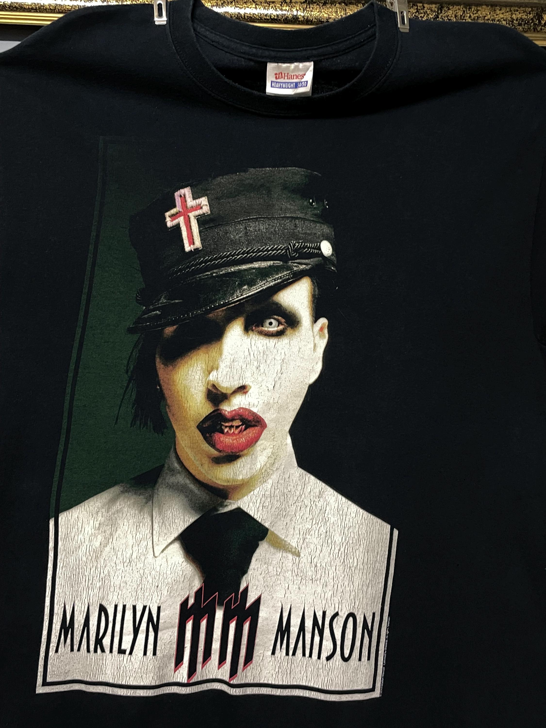 Vintage 90s Marilyn Manson Portrait Gothic Industrial Metal Band