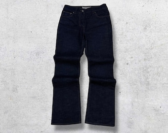 【90s】イヴ・サンローラン USA製 濃紺 デニムパンツ Vintage 90s Yves Saint Laurent Denim Jeans Embroidered Logo Size