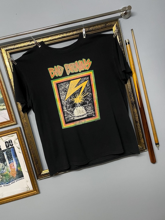 Vintage Bad Brains Punk Rock Tee Shirt Black Hardcore Reggae Band