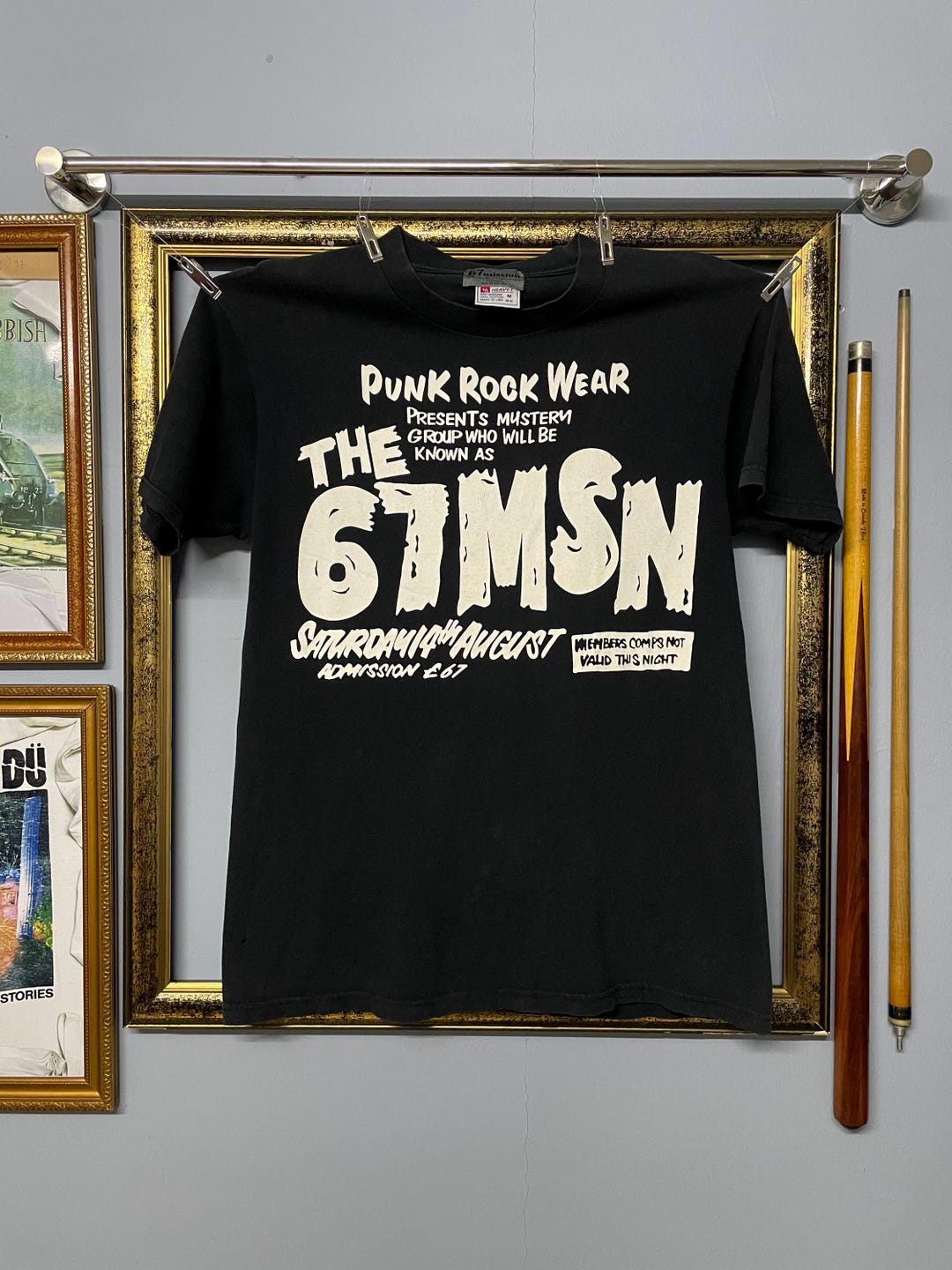 Vintage the 67MSN Punk Rock Wear Tee Shirt Black Graphic Band
