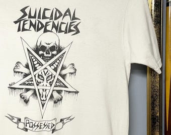 Vintage Suicidal Tendencies Original Band Tee Posessed Skull Shirt