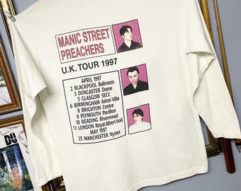 Vintage Rare 90s Manic Street Preachers Long Sleeve Original Band