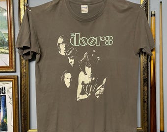 Vintage the Doors Orginal Band Tee Line up Face Faded T Shirt