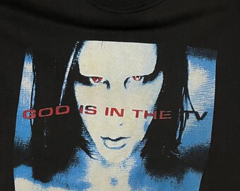 Vintage Marilyn Manson God is in the TV T-shirt Rare 90s