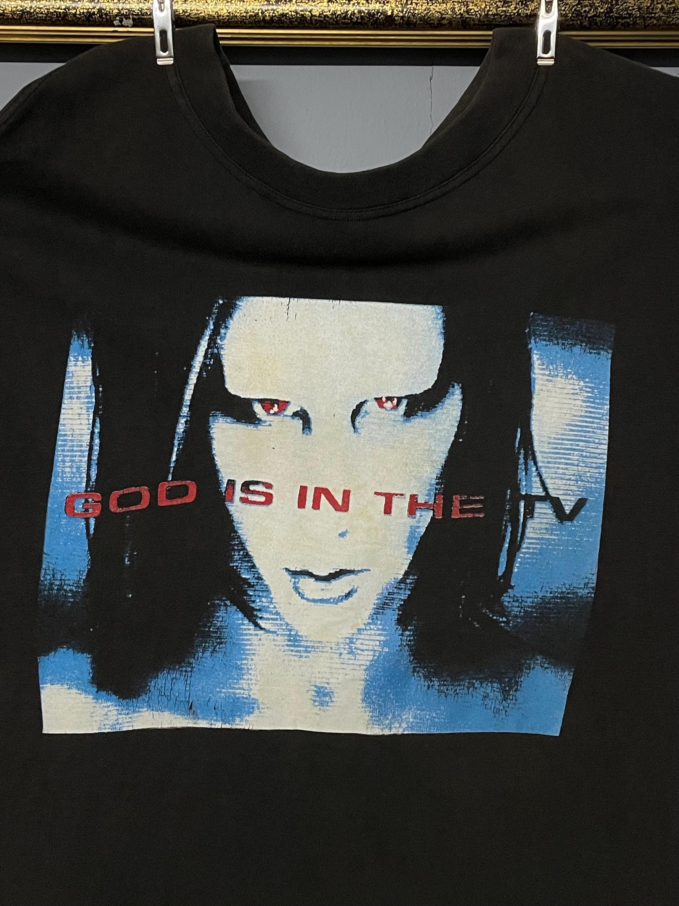 Vintage Marilyn Manson God is in the TV T-shirt Rare 90s