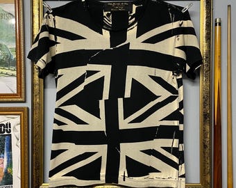 Vintage jaren 90 Rna Japan Mosquitohead Union Jack vlag T-shirt | Maat M