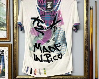 Vintage 90er Jahre Clone Devgru Japan Tee Punk Pop Art Shirt | Grösse M