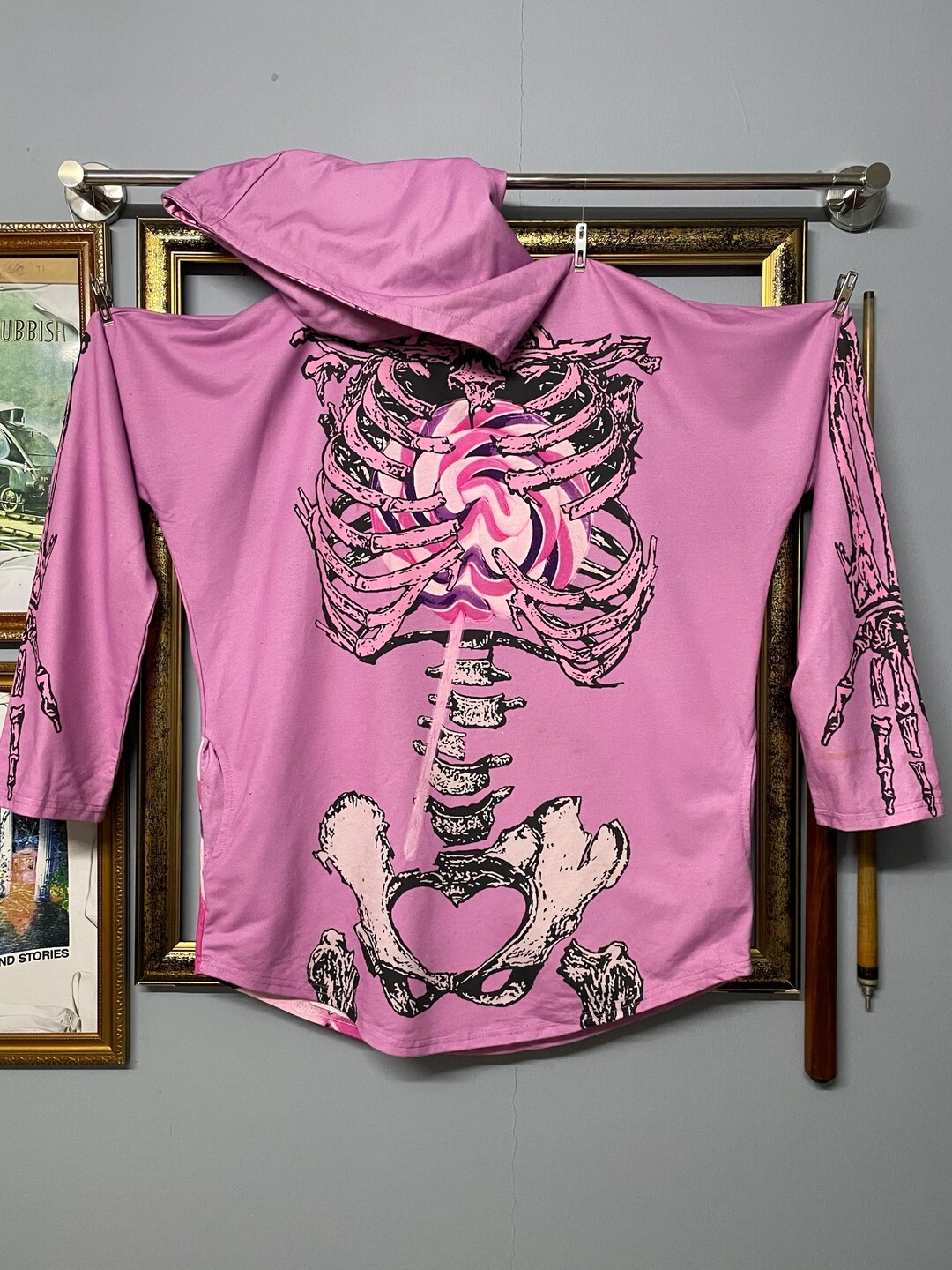 Vintage Y2k Acdc Rag Skeleton Lollipop Pop Art Colour Hoodie / Size Xl ...