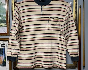 Vintage 90s Aquascutum Long Sleeve | Winter Collection Stripe Top | Size M