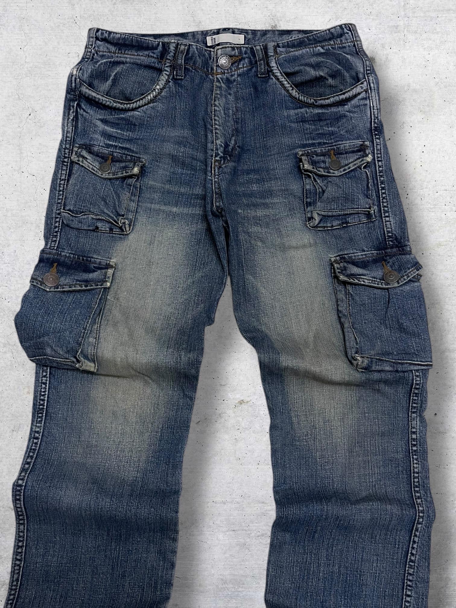 Vintage 90s Global Work Japanese Denim W32 | Multi-pocket Utility