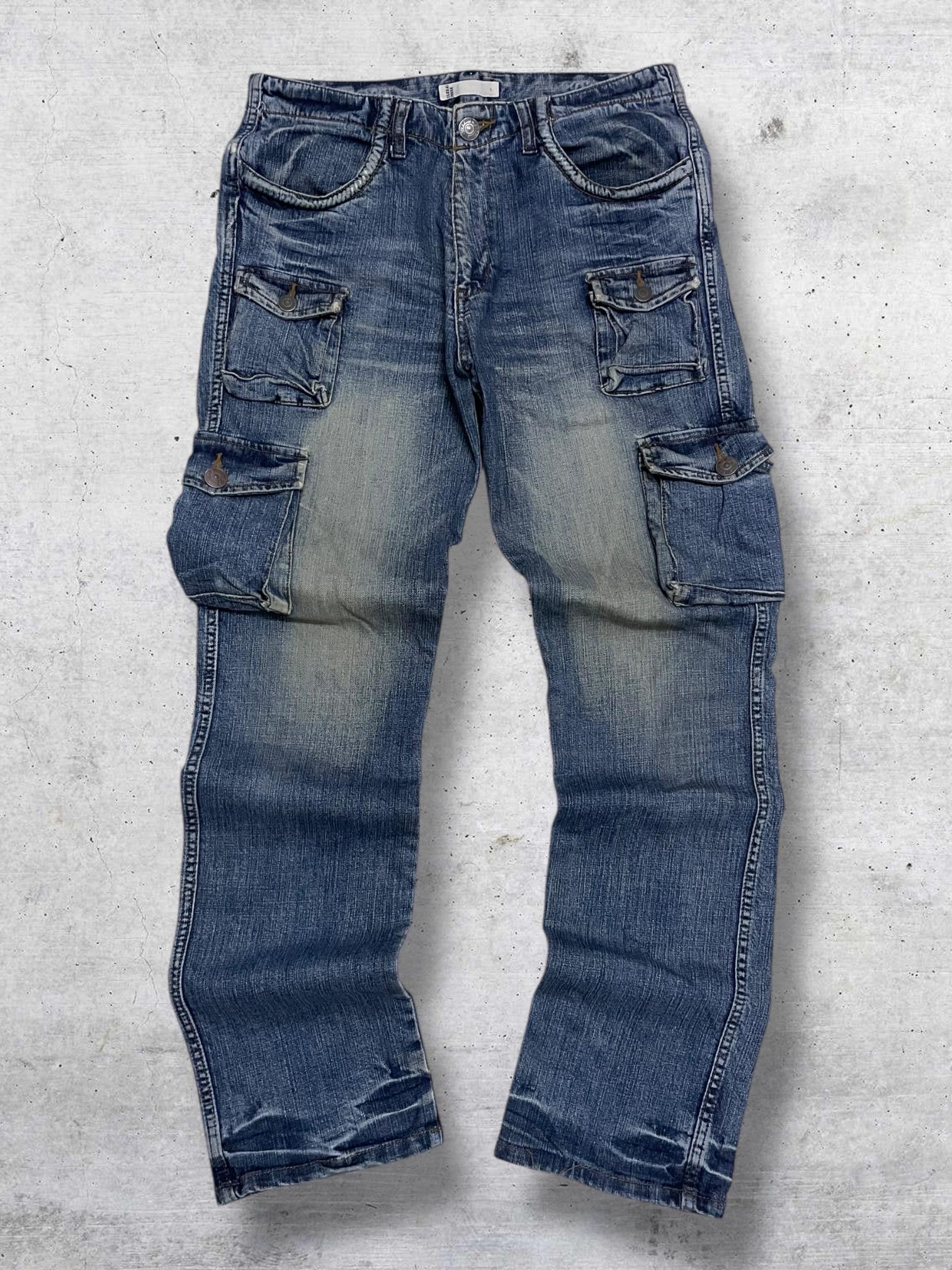 Vintage 90s Global Work Japanese Denim W32 | Multi-pocket Utility