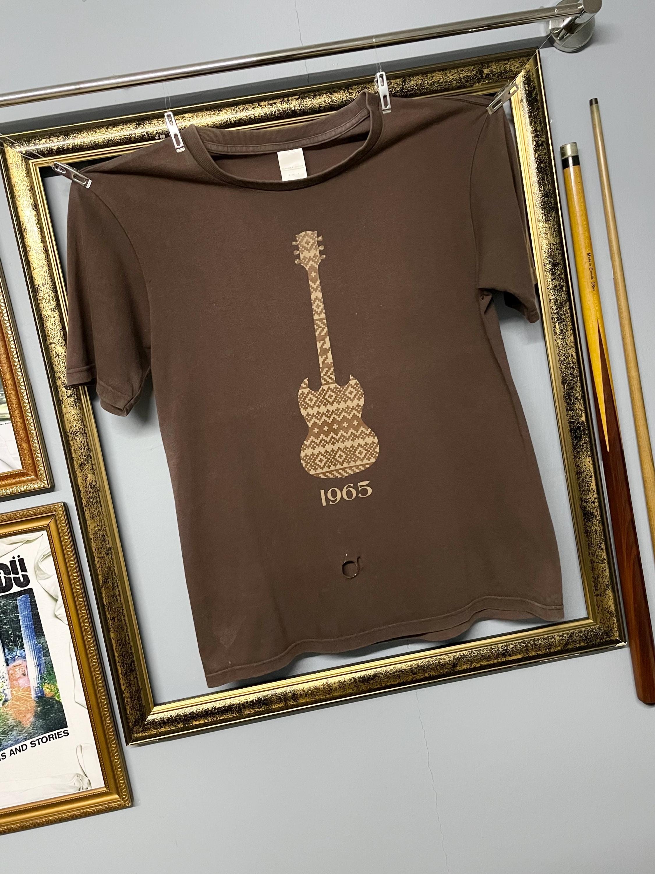 Vintage 90s Archive Number Nine Japan Guitar Art Print Distressed