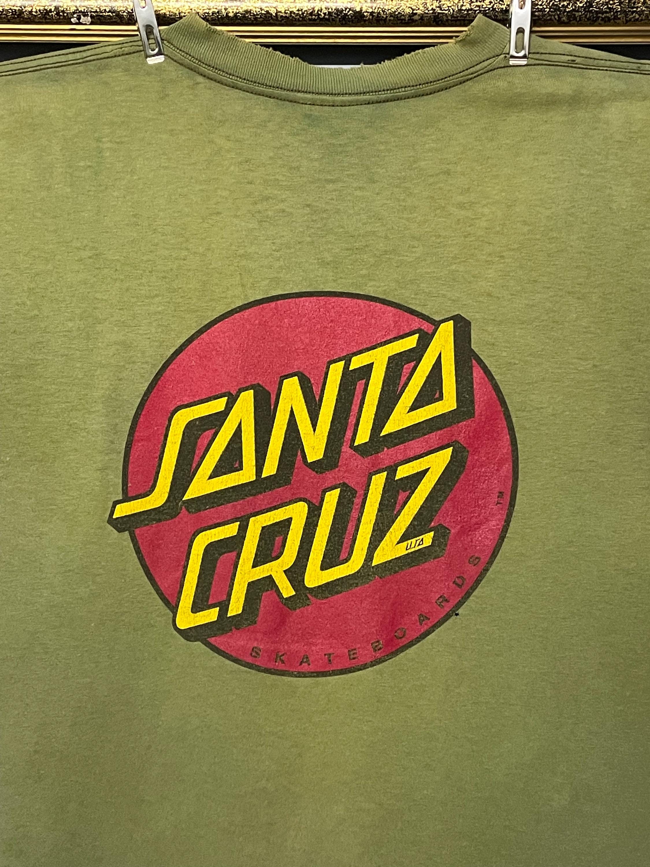 Vintage 90s Santa Cruz Distressed Tee Skateboards Classic Logo