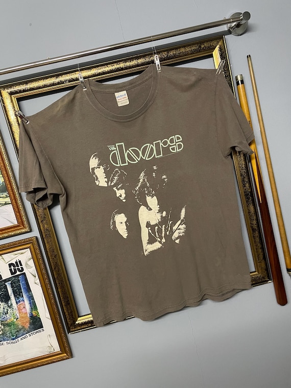 Vintage the Doors Orginal Band Tee Line up Face Faded T Shirt