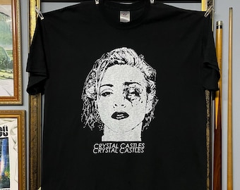 Vintage Crystal Castles T-shirt Rare Electro Punk Band Tee Black