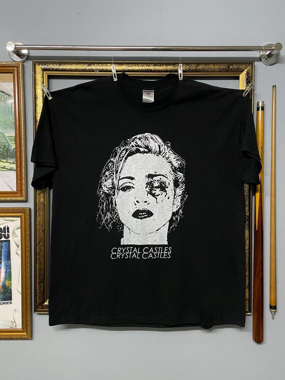 Vintage Crystal Castles T-shirt Rare Electro Punk Band Tee Black