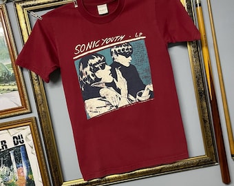 Vintage Sonic Youth Goo LP T Shirt Red Alternative Noise Rock Band