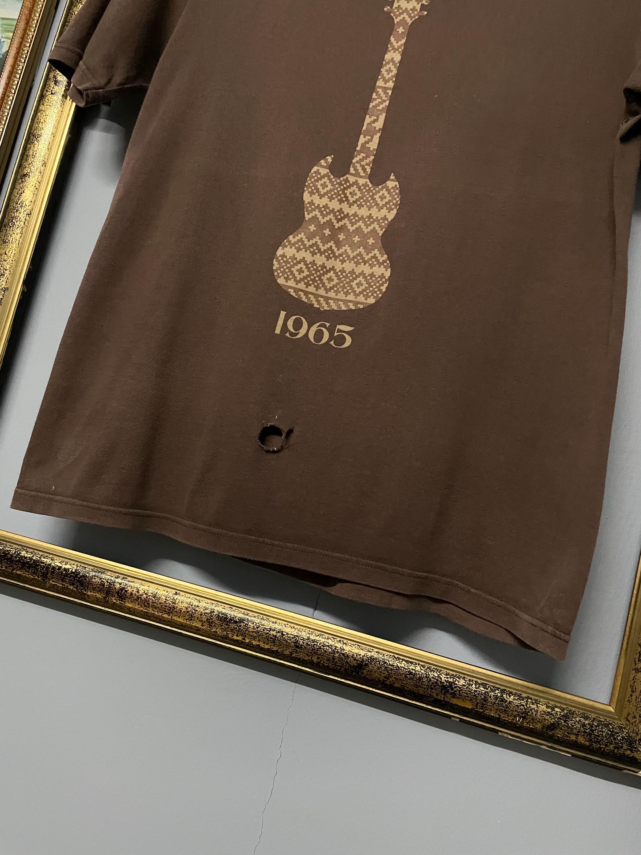 Vintage 90s Archive Number Nine Japan Guitar Art Print Distressed