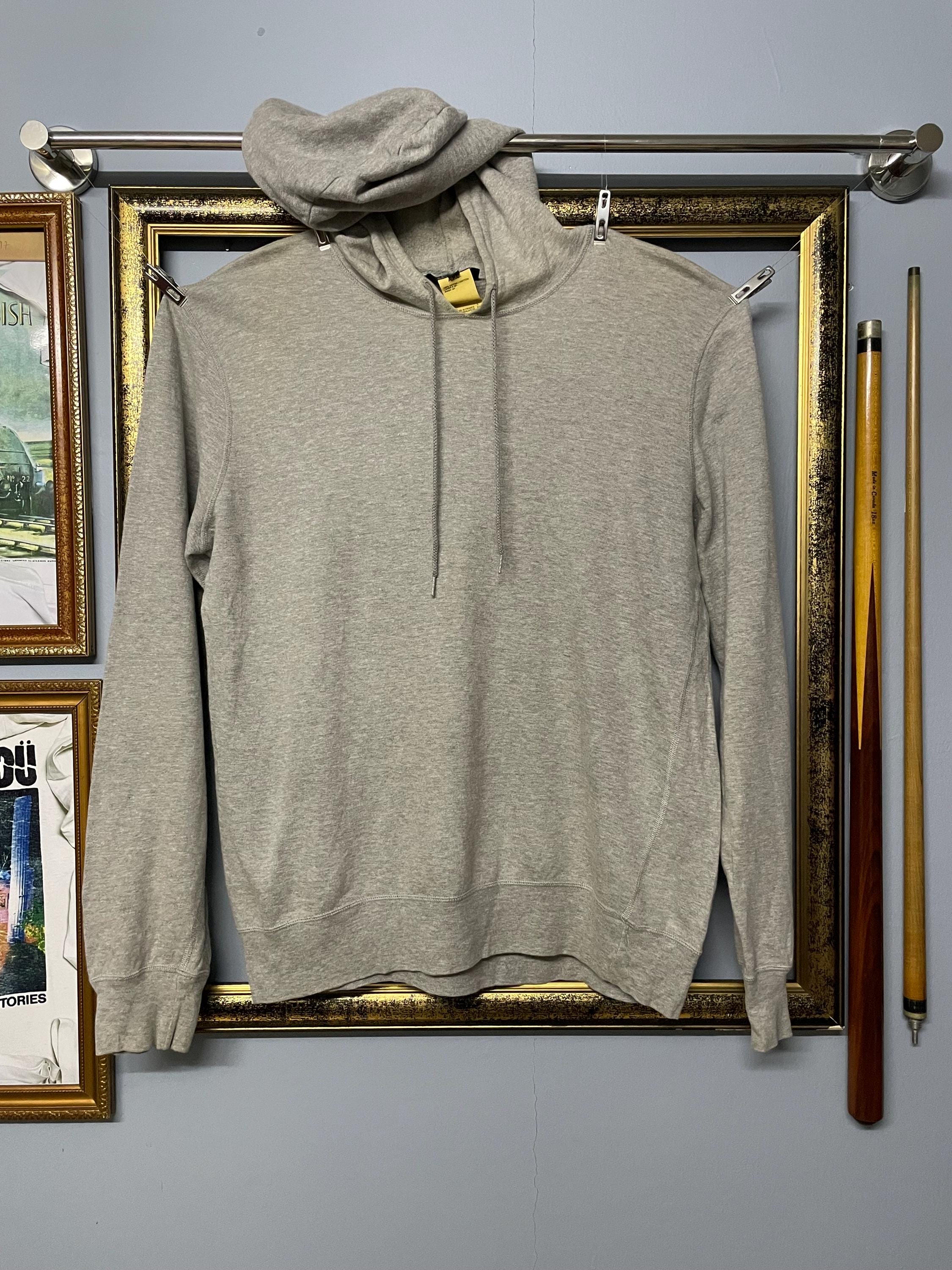 Vintage 90s Designer A.P.C. Distressed Grey Hoodie Minimalist 