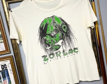 Vintage 80s Zorlac Skateboards Pushead Graphic Tee Rare Skull