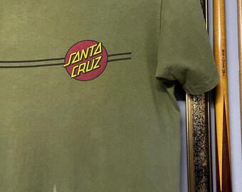 Vintage 90s Santa Cruz Distressed Tee Skateboards Classic Logo