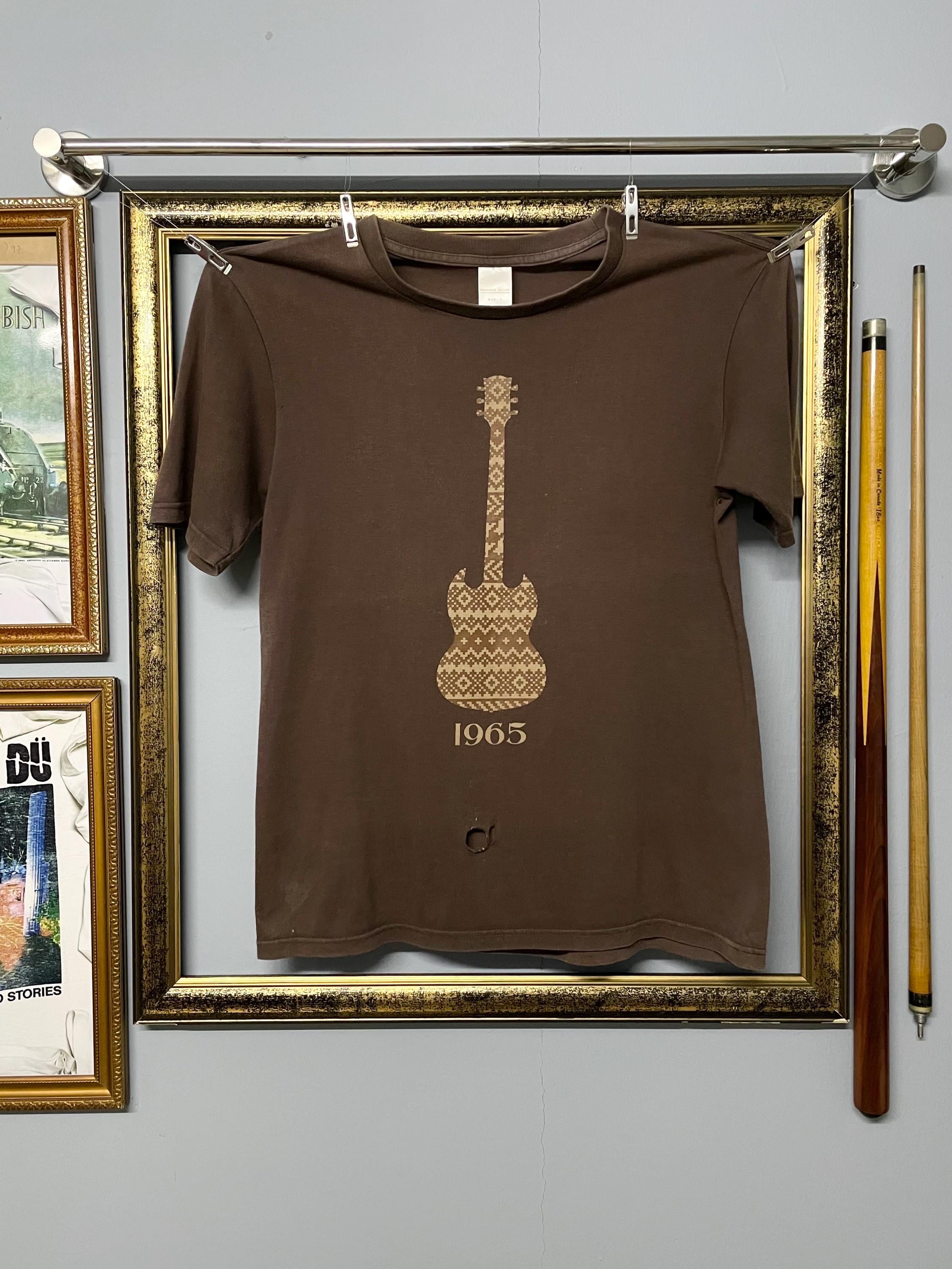 jam  made Tシャツ ブラウン　ナンバーナイン　フェード　y2k Vintage 90s Archive Number Nine Japan Guitar Art Print Distressed