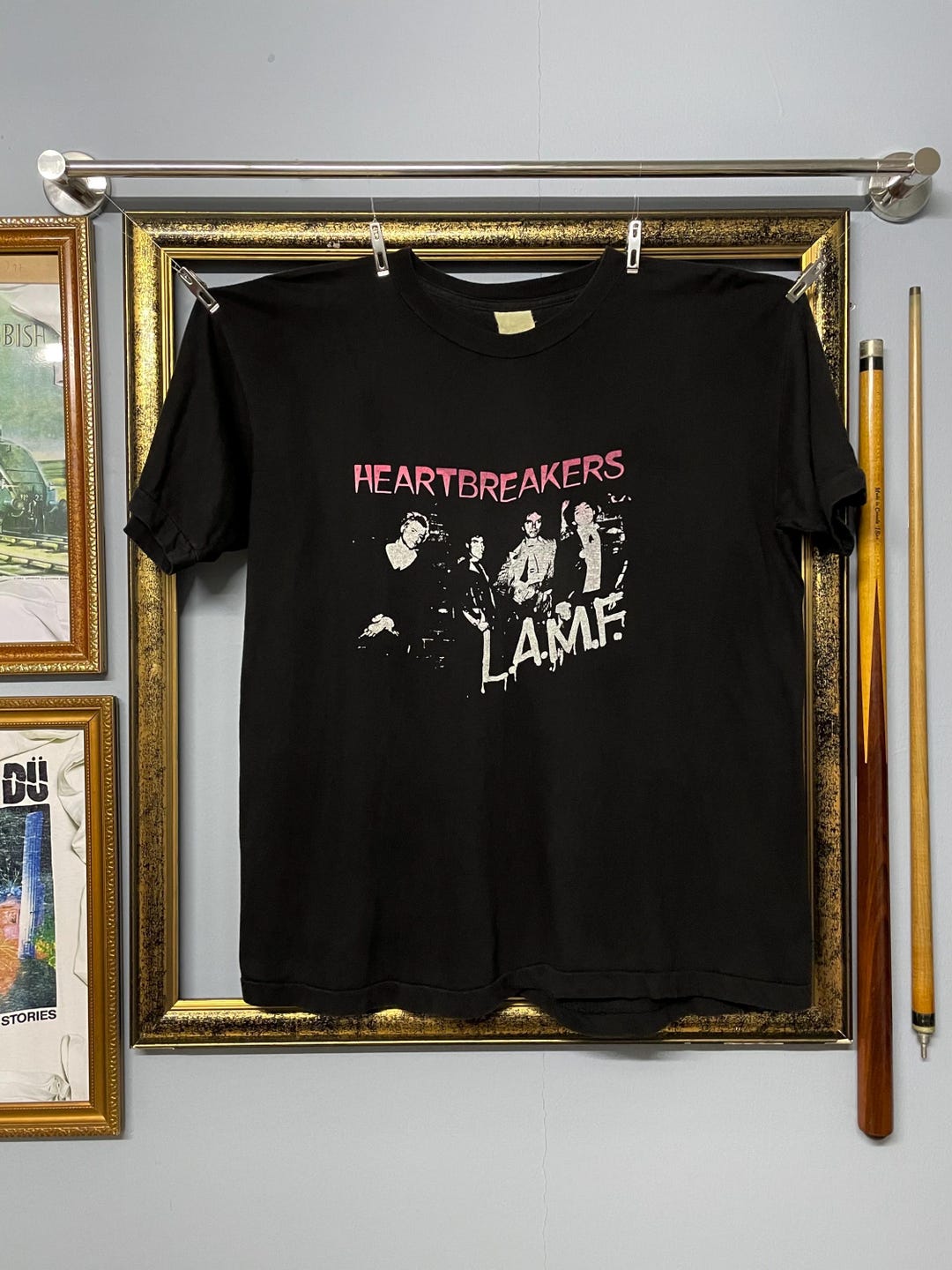 トップス 90s archive glitter boarder l/s T-shirt Vintage 90s Heartbreakers L.A.M.F. T-shirt Rare Punk Rock Band Tee