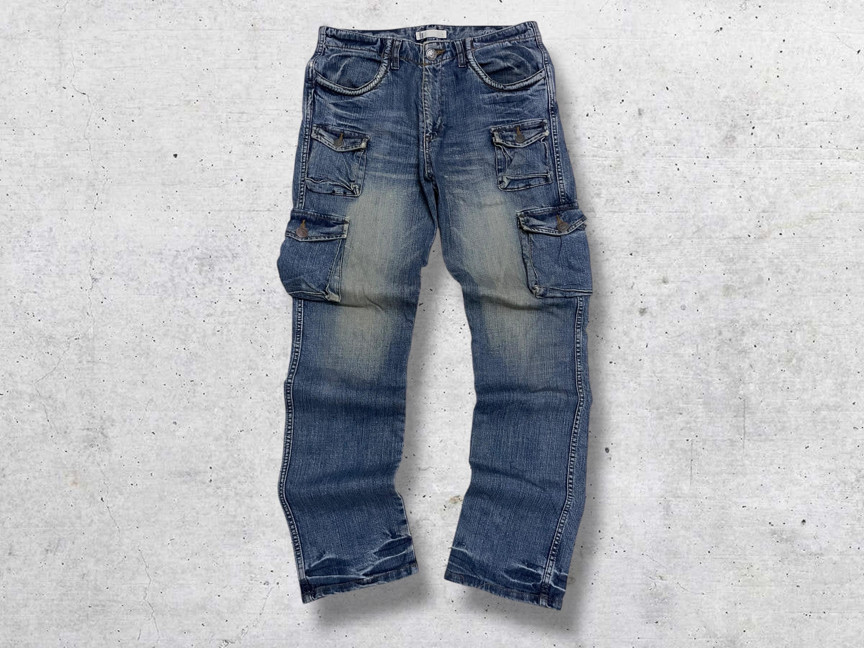 Vintage 90s Global Work Japanese Denim W32 | Multi-pocket Utility