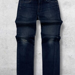 Acne Studios donkerindigo denim W28 | Minimalistische slimfit jeans | Scandinavische ontwerper afbeelding 2
