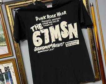 Vintage the 67MSN Punk Rock Wear Tee Shirt Black Graphic Band