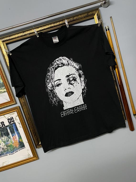 Vintage Crystal Castles T-shirt Rare Electro Punk Band Tee Black