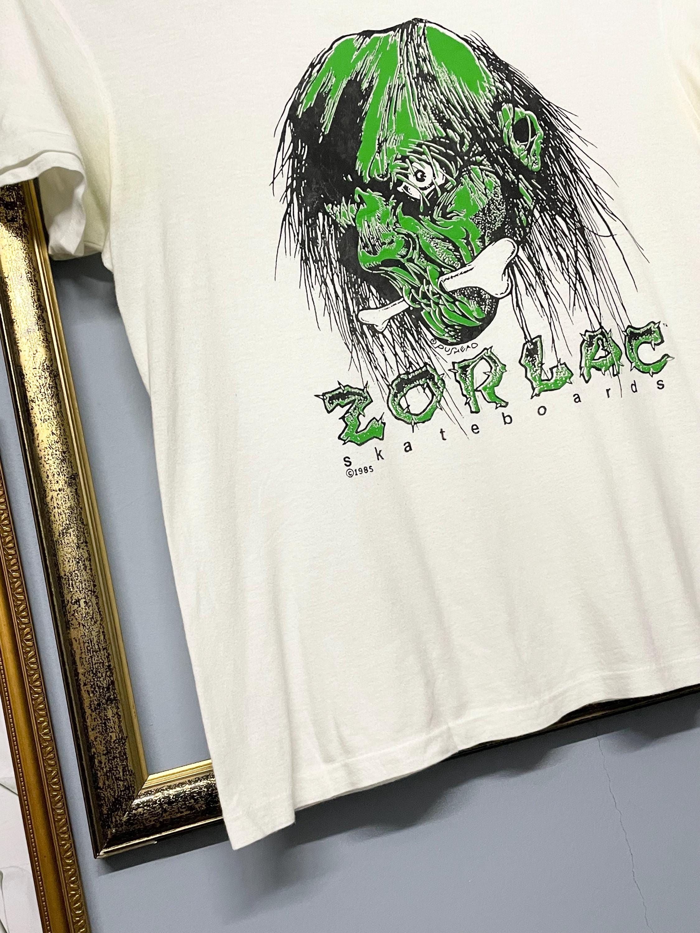 Vintage 80s Zorlac Skateboards Pushead Graphic Tee Rare Skull