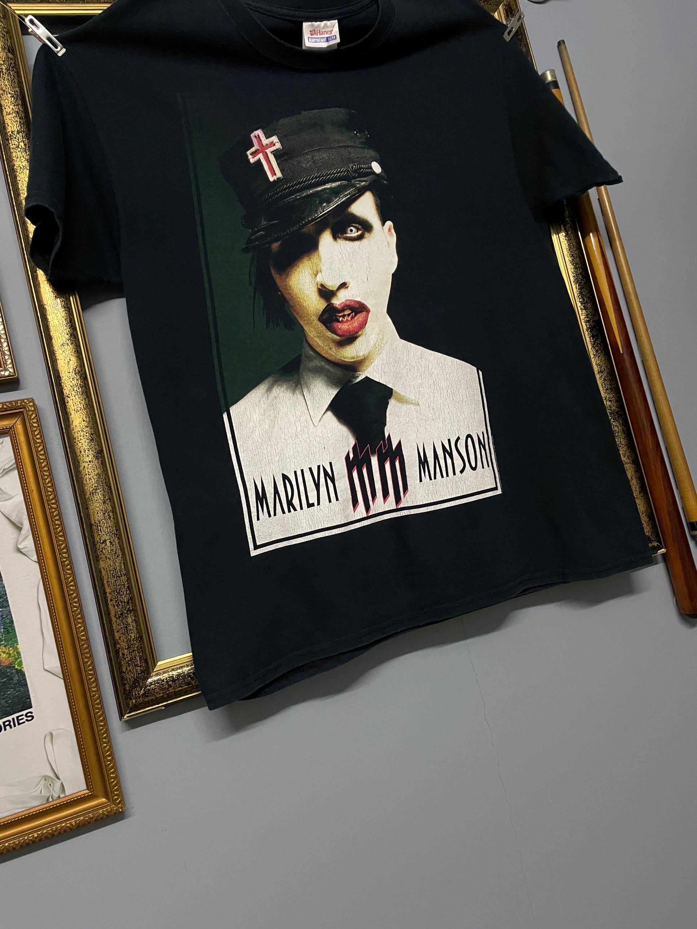 Vintage 90s Marilyn Manson Portrait Gothic Industrial Metal Band