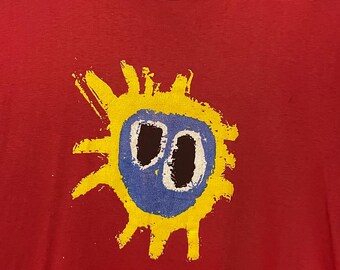 Vintage 90s Primal Scream Original Band Tee Screamadelica Art Long