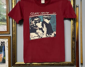 Vintage Sonic Youth Goo LP T Shirt Red Alternative Noise Rock Band