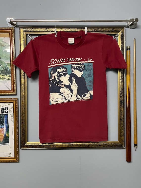 Vintage Sonic Youth Goo LP T Shirt Red Alternative Noise Rock Band