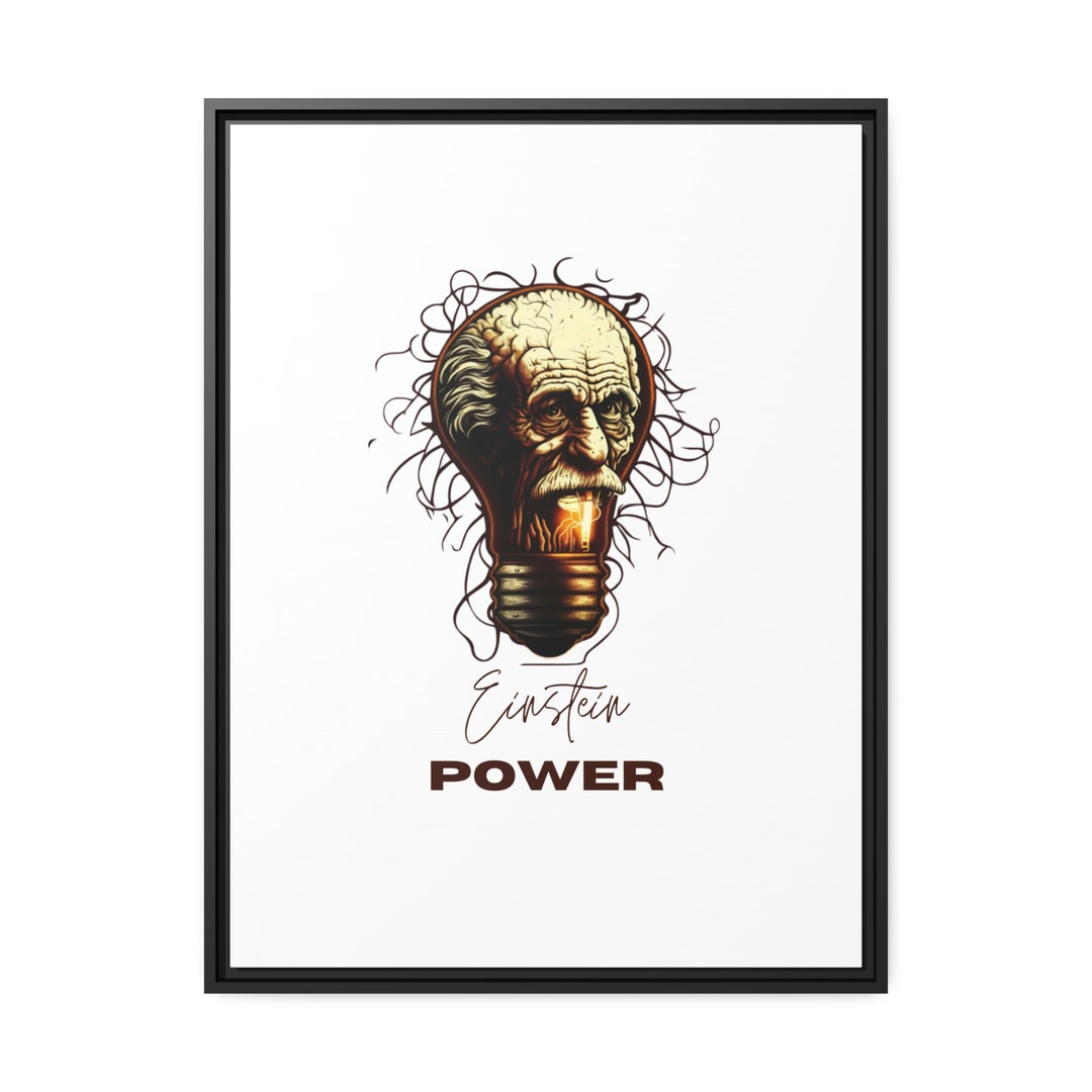 Einstein Power Wall Art Power Series Matte Canvas Black Etsy