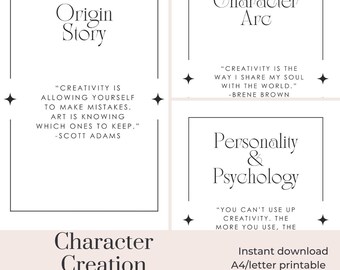 Manual de trabajo de 60 páginas para la clase magistral de creación de personajes