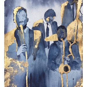 Justin Ray & His Big Band - Fine Art Watercolor Painting Print
