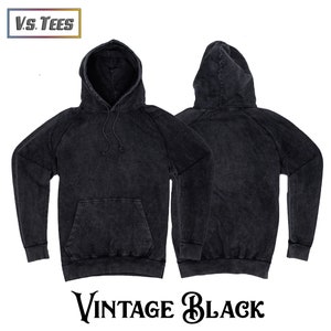 Vintage Black Raglan Hoodie, 100% Ring-Spun Cotton, Black Pullover Hoodie, Vintage Black Sweatshirt, Retro-style Black Hoodie, Blank Hoodies