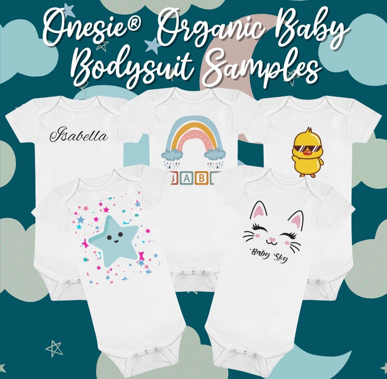 Custom Onesie® Organic Baby Bodysuit, Gift For Baby, Gift For New Parent, Unisex Onesie®, Baby Shower Gift, Baby Girl and Baby Boy Bodysuits image 1