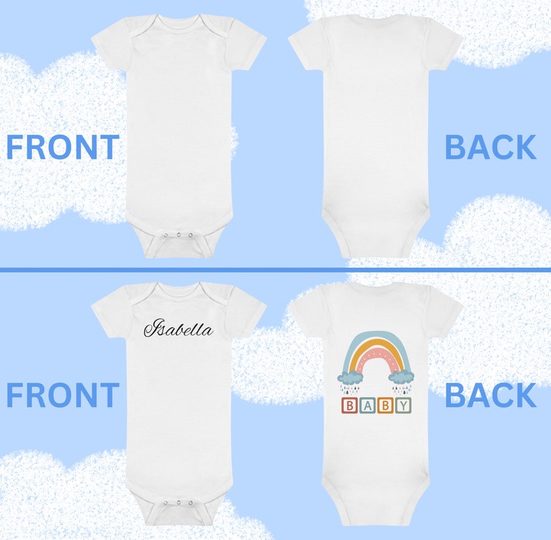 Custom Onesie® Organic Baby Bodysuit, Gift For Baby, Gift For New Parent, Unisex Onesie®, Baby Shower Gift, Baby Girl and Baby Boy Bodysuits image 7