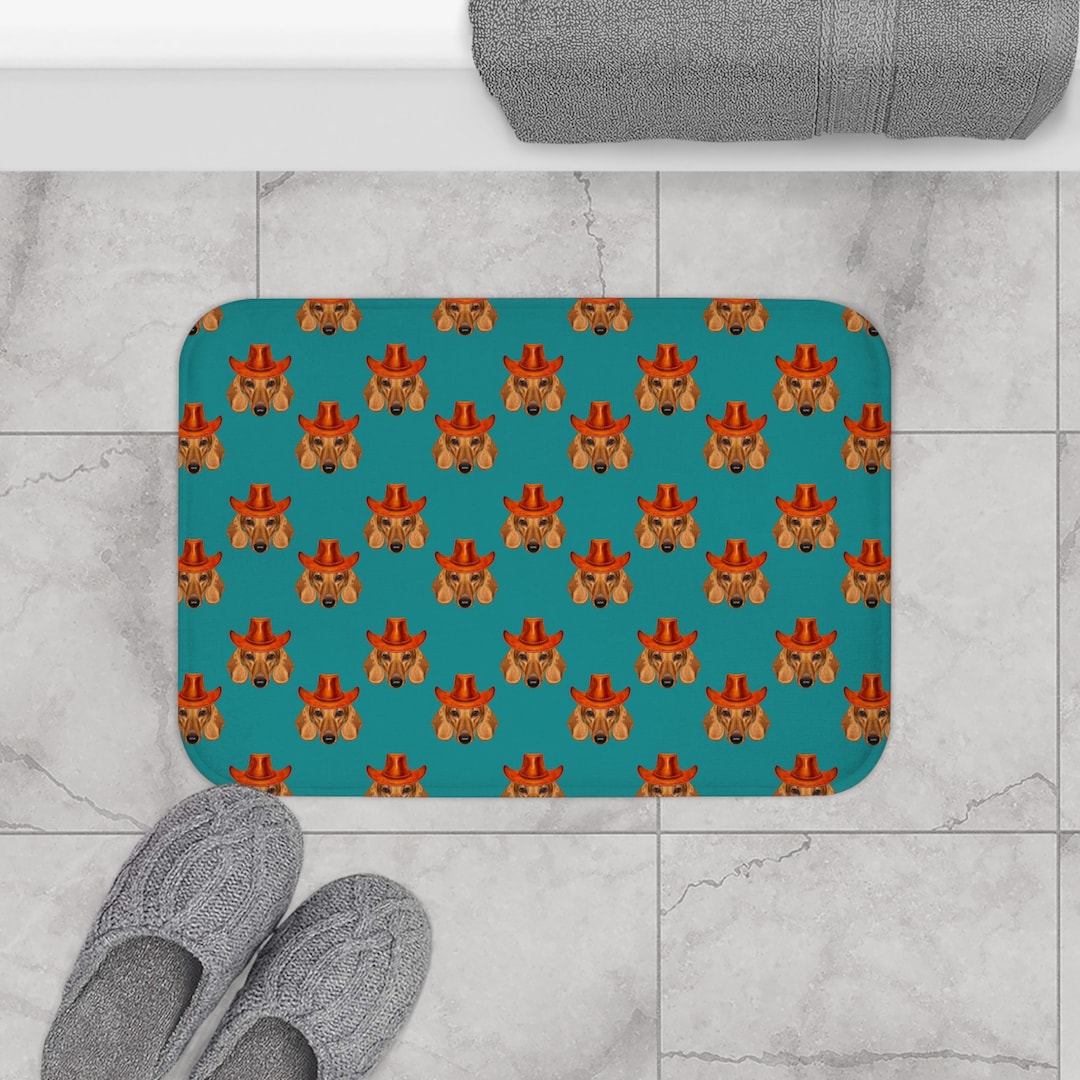 Western Cowboy Dog Bath Mat Boho Bath Mat Bathroom Etsy