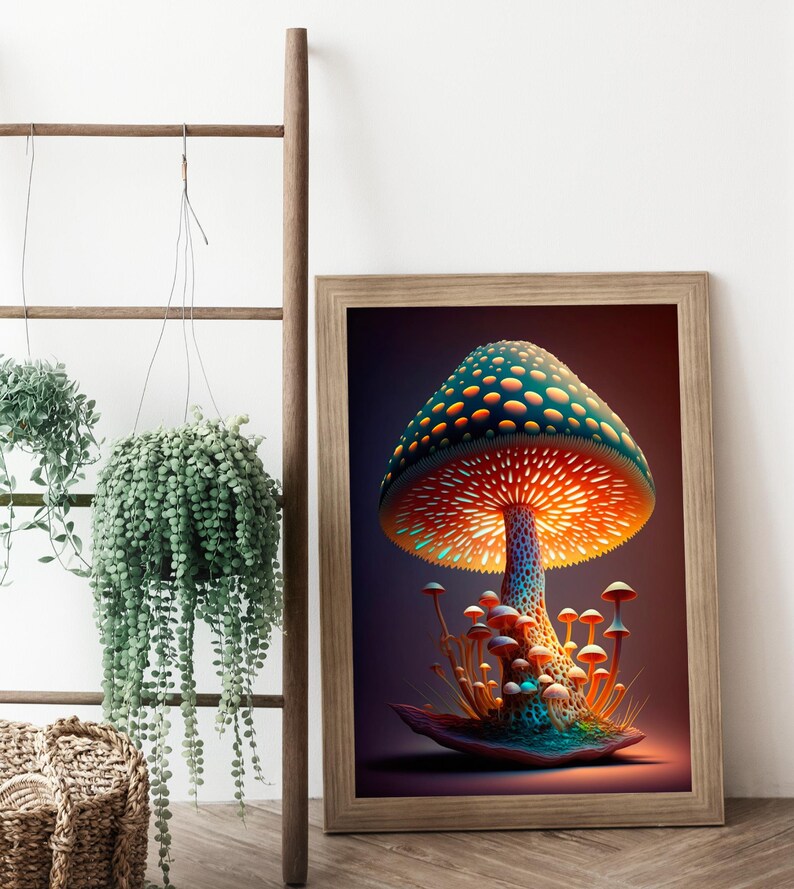 Mushroom Printable Wall Art Digital Download Wall Decor Etsy