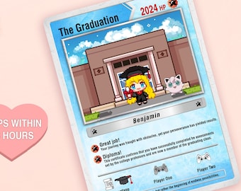 Pokemon Graduation Commemorative Card, Custom Pokemon Graduation Gift, High School College Graduation, Gift for Graduates, Class of 2024