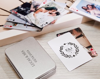 Alternative au livre d'or de mariage, cartes à jouer de poker pour les amoureux, cartes à jouer photos de couple, cartes à jouer de mariage, cadeau d'anniversaire