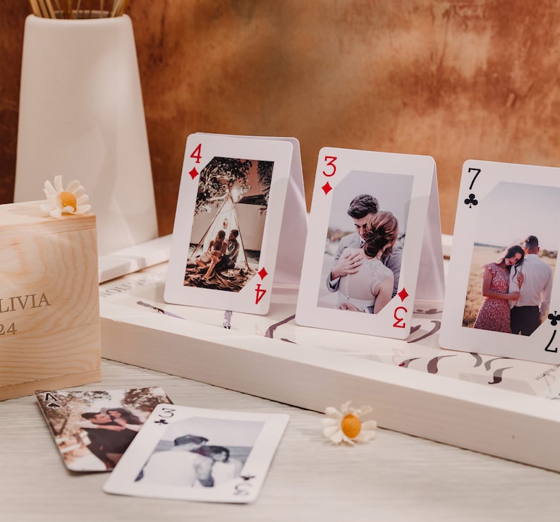 Wedding Guestbook Alternative, Custom Valentine's Playing Cards with Box, Couple's Photos Playing Cards, Wedding playing Cards, Gift for Him image 9