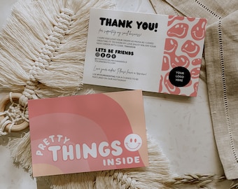 Printable Thank You Cards Business Template Poshmark Etsy Small Business Thank You For Your Purchase Editable Customer Packaging Insert Note